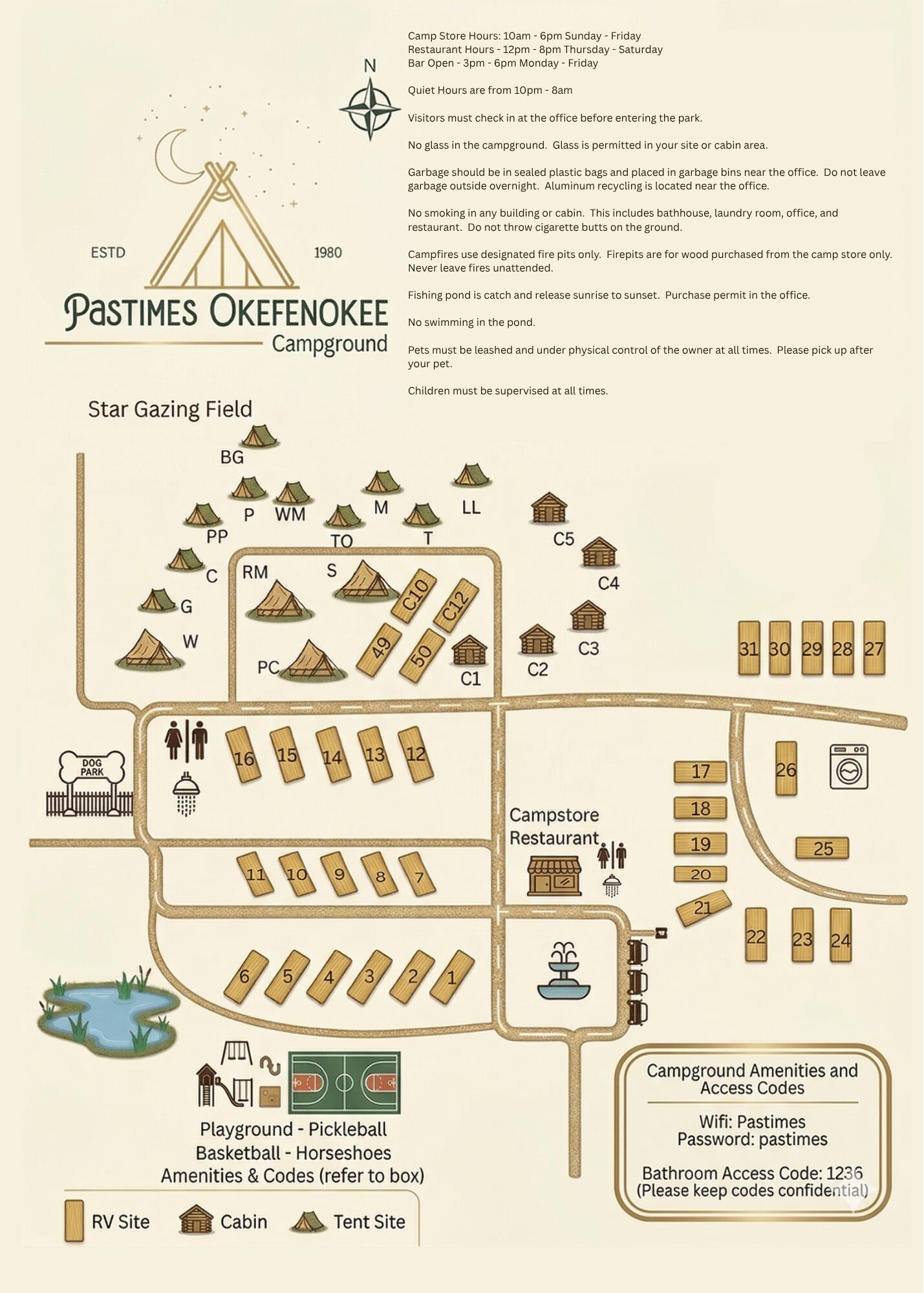 Okefenokee Pastimes Map